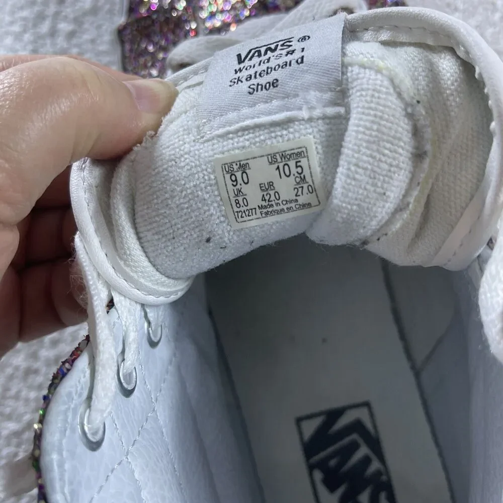 Vans Off Wall TheSK8-HI Slim Zip Sneaker TrueGlitter Women 10.5 Men 9 Unisex EUC - Picture 7 of 13